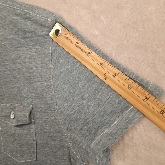 GAP Vintage-Mens Short Sleeve Button Shirt Sz.L/Blue/Rayon-Polyester Blend - Picture 11 of 11